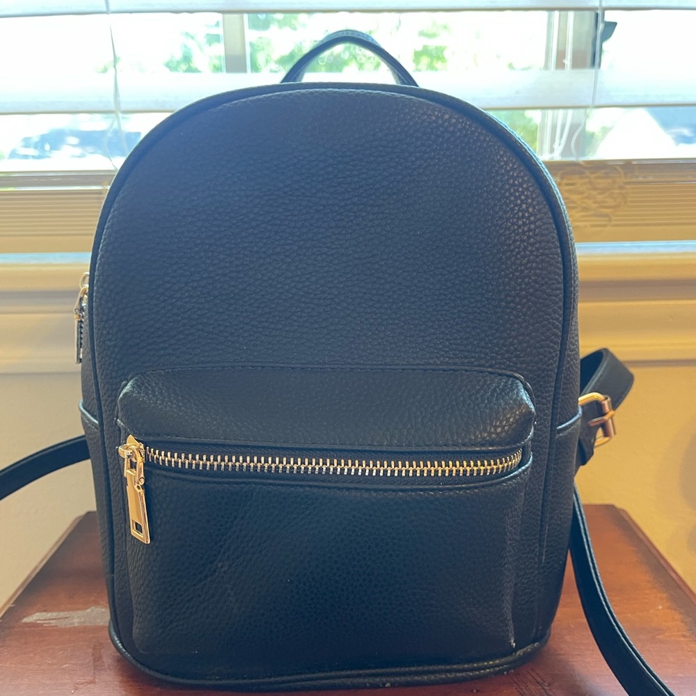 Black backpack purse